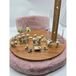 Precious Moments Mini Nativity Scene Hand Painted Pewter Vintage 1989 Enesco